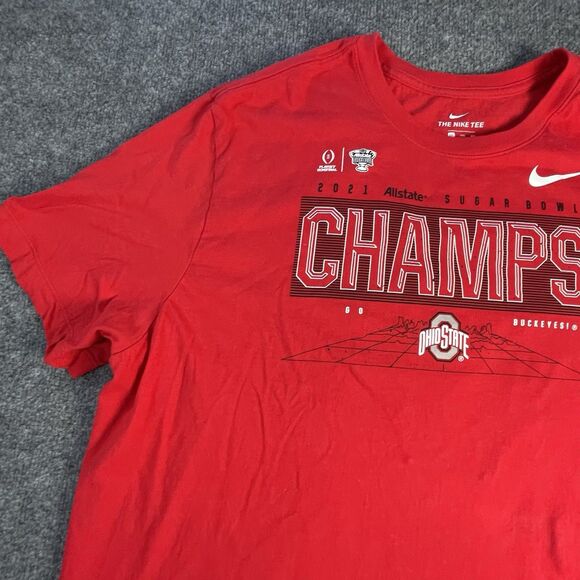 Nike Ohio State Buckeyes Shirt Mens 2XL 2021 Sugar Bowl Champs T-Shirt Red NCAA - Picture 5 of 12